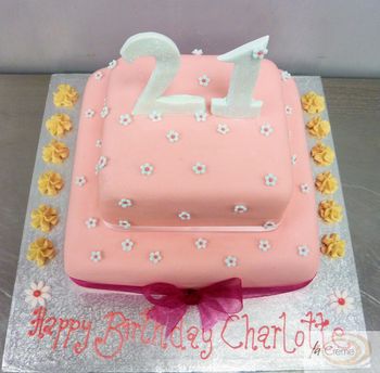 Easy Birthday Cake on Birthday Cakes  Pink 21st 2 Tier Birthday Cake2