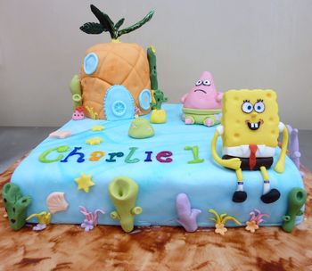 Spongebob Birthday Cakes on Birthday Cakes  Sponge Bob 1st Birthday Cake