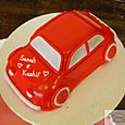 Red Wedding Car Cake