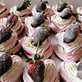Strawberry Meringues with Chocolate dipped strawberry