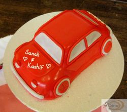 Red Wedding Car Cake