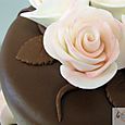 3 tier Chocolate cake with pink roses 1