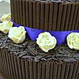 Dark Chocolate and ivory Roses Wedding cake