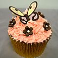 La Creme Pink Cup Cake with butterfly