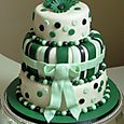 3 tier Green themed Wedding cake