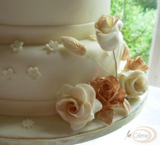 3 tier ivory wedding cake