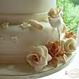 3 tier ivory wedding cake