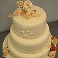 3 tier ivory wedding cake 2
