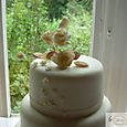 Rose topper on ivory Wedding cake