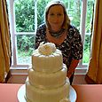 Cream 3 tier Wedding Cake with diamantes and Sian