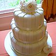 3 tier Cream Wedding Cake with diamantes