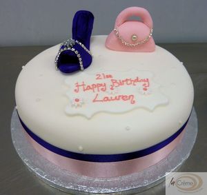 21st Birthday Cake with shoes and handbag2