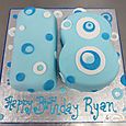 Blue 18th Shaped Birthday Cake