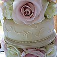 3 Tier Ivory Wedding Cake with Roses 4