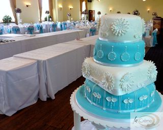 4 tier wedding cake for Towers Hotel Swansea