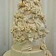 3 tier satin drape wedding cake