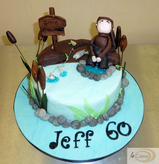 Gone Fishing 60th Birthday Cake s
