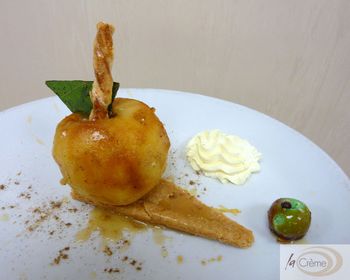 Baked Apple with whisky soaked raisins s