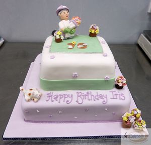 70th Birthday Cake with gardening theme