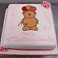 40th Birtdhay Cake with teddy bear