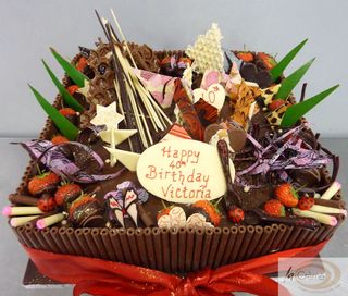 La Creme Chocolate Garden 40th Birthday Cake S