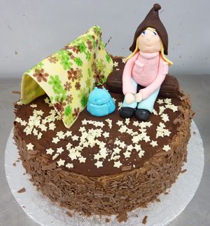 Camping Chocolate Birthday Cake