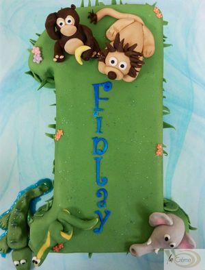 Animal 1st Birthday Cake s