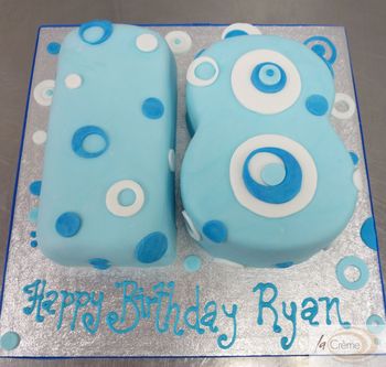 Blue 18th Shaped Birthday Cake