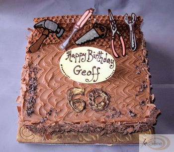 Chocolate Birthday cake with tools