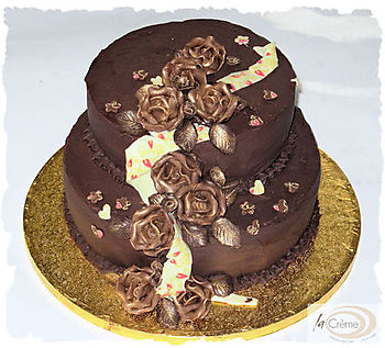 Chocolate Wedding Cake with roses